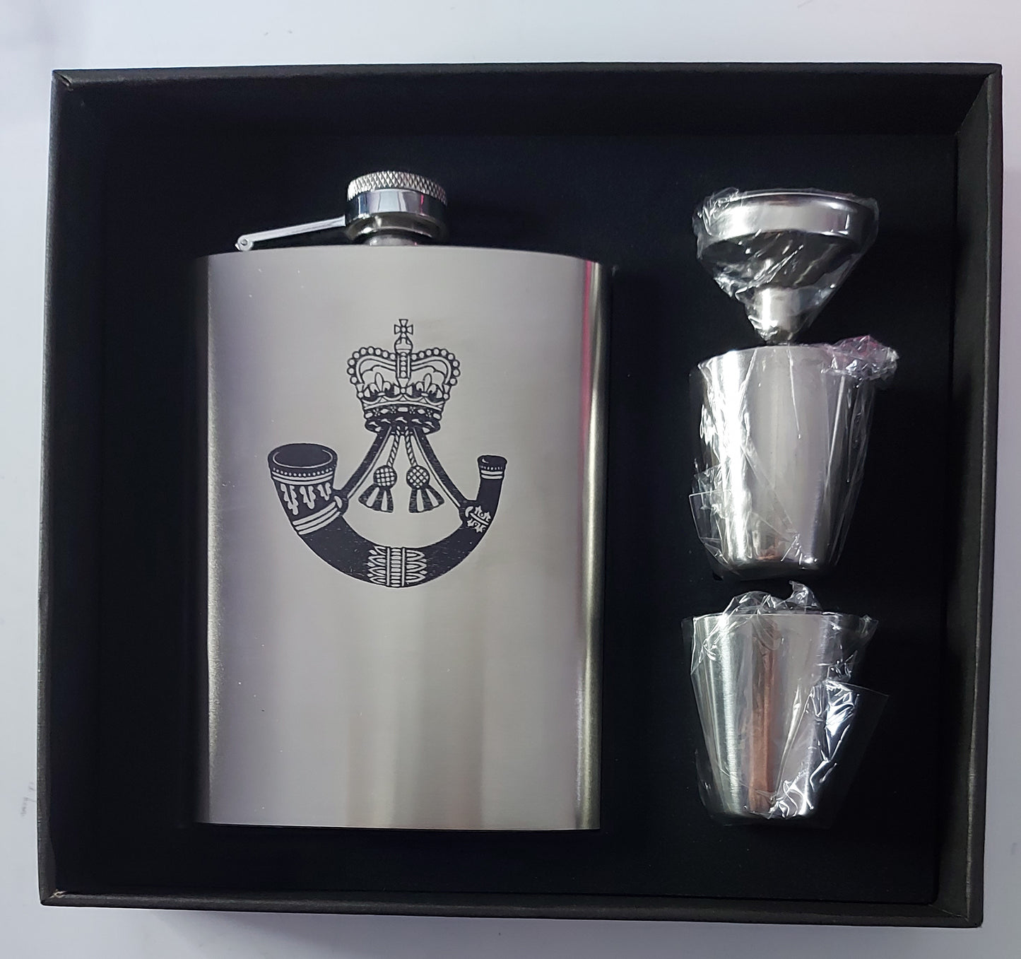 Stainless Steel Laser Engraved 8oz Hip Flask