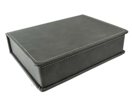 Leather Look Hip Flask Presentation Boxed 6oz Pu