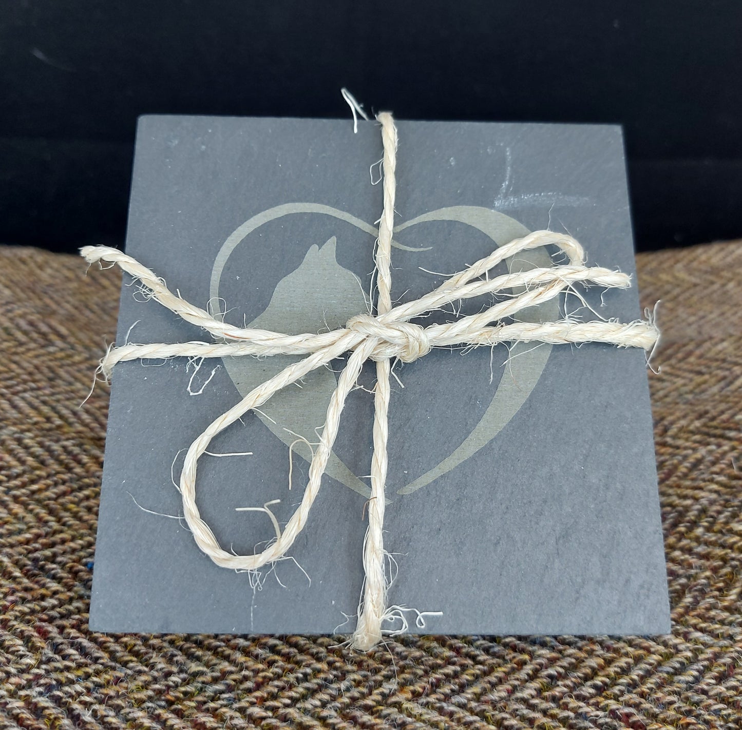 High Quality Laser Engraved Slate Coasters Set of 4