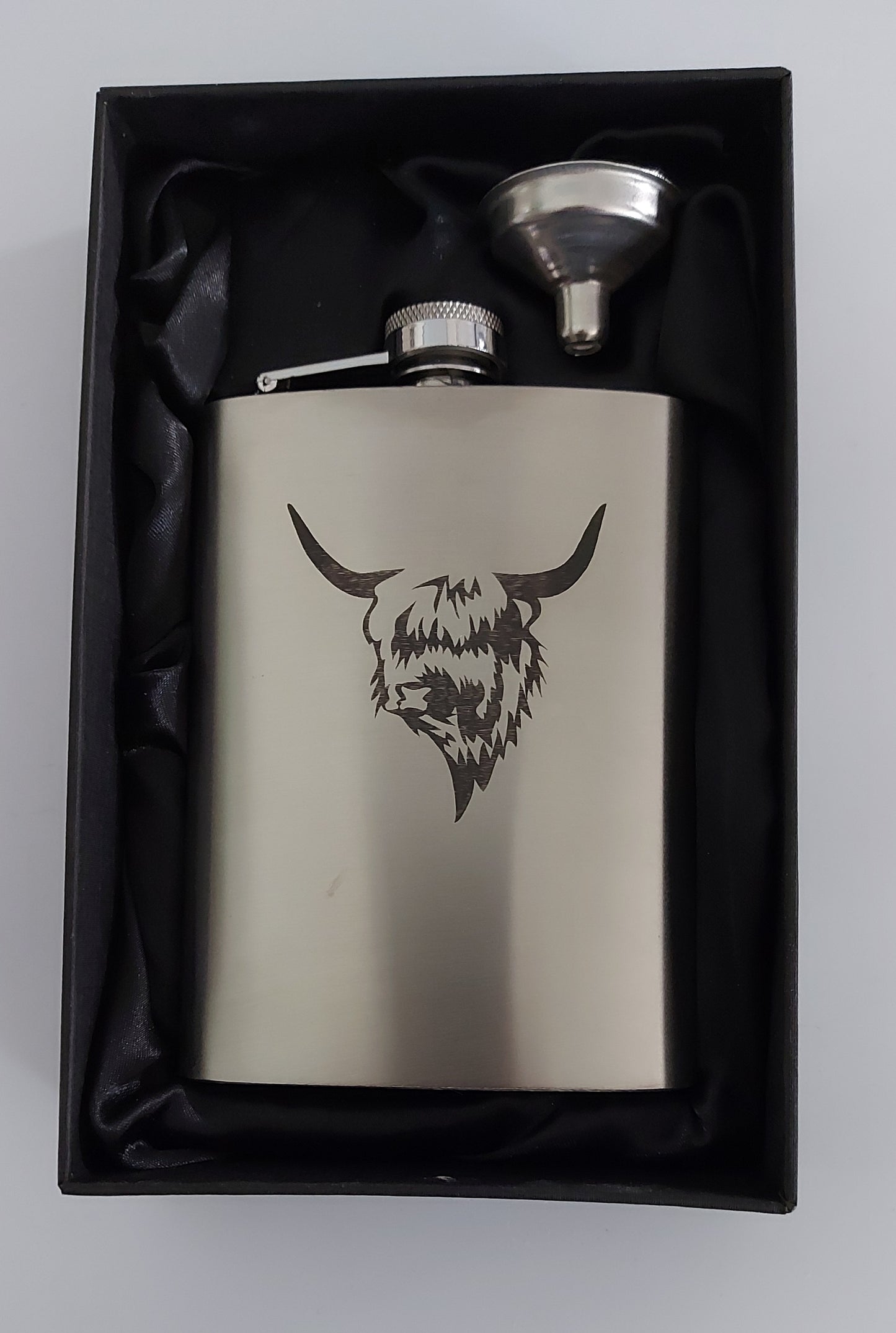 Stainless Steel Laser Engraved 8oz Hip Flask