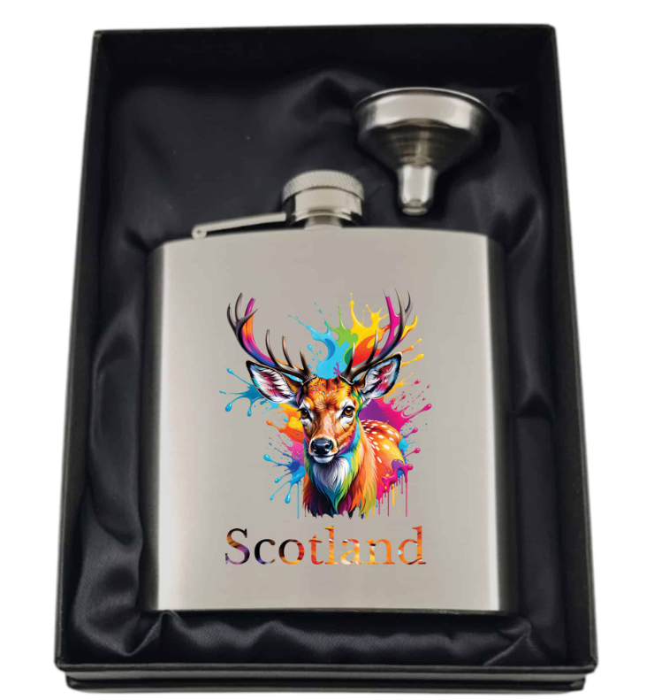 6oz UV-Printed Stainless Steel Hip Flask – Gift Boxed