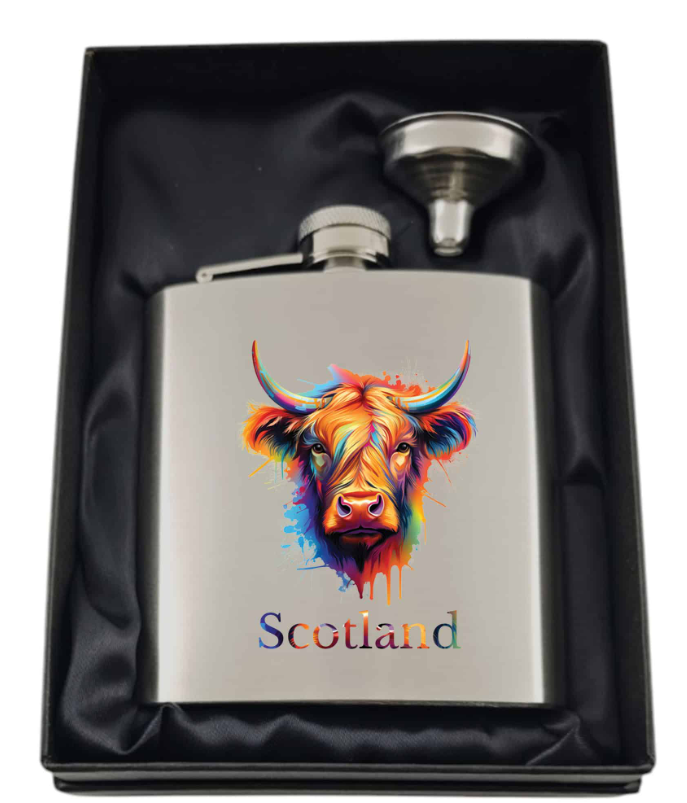 6oz UV-Printed Stainless Steel Hip Flask – Gift Boxed