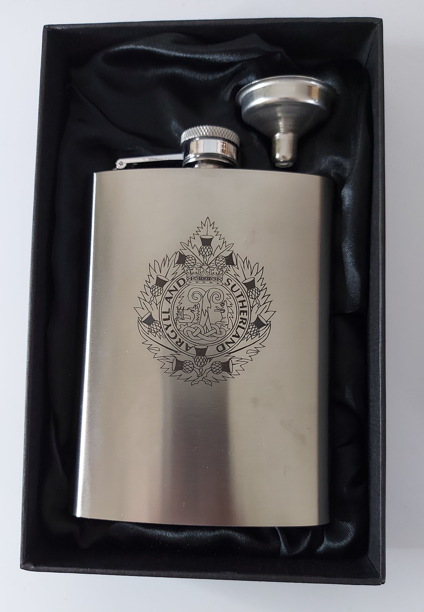 Stainless Steel Laser Engraved 8oz Hip Flask
