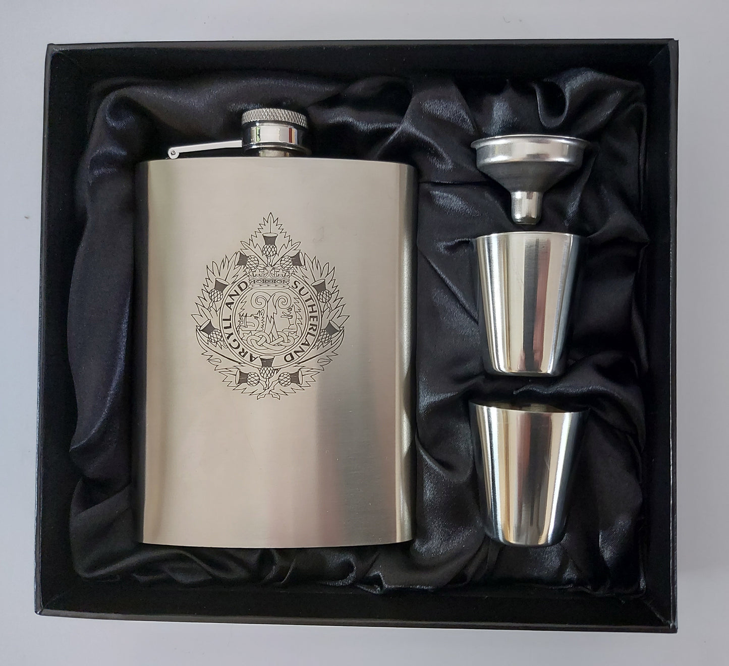 Stainless Steel Laser Engraved 8oz Hip Flask