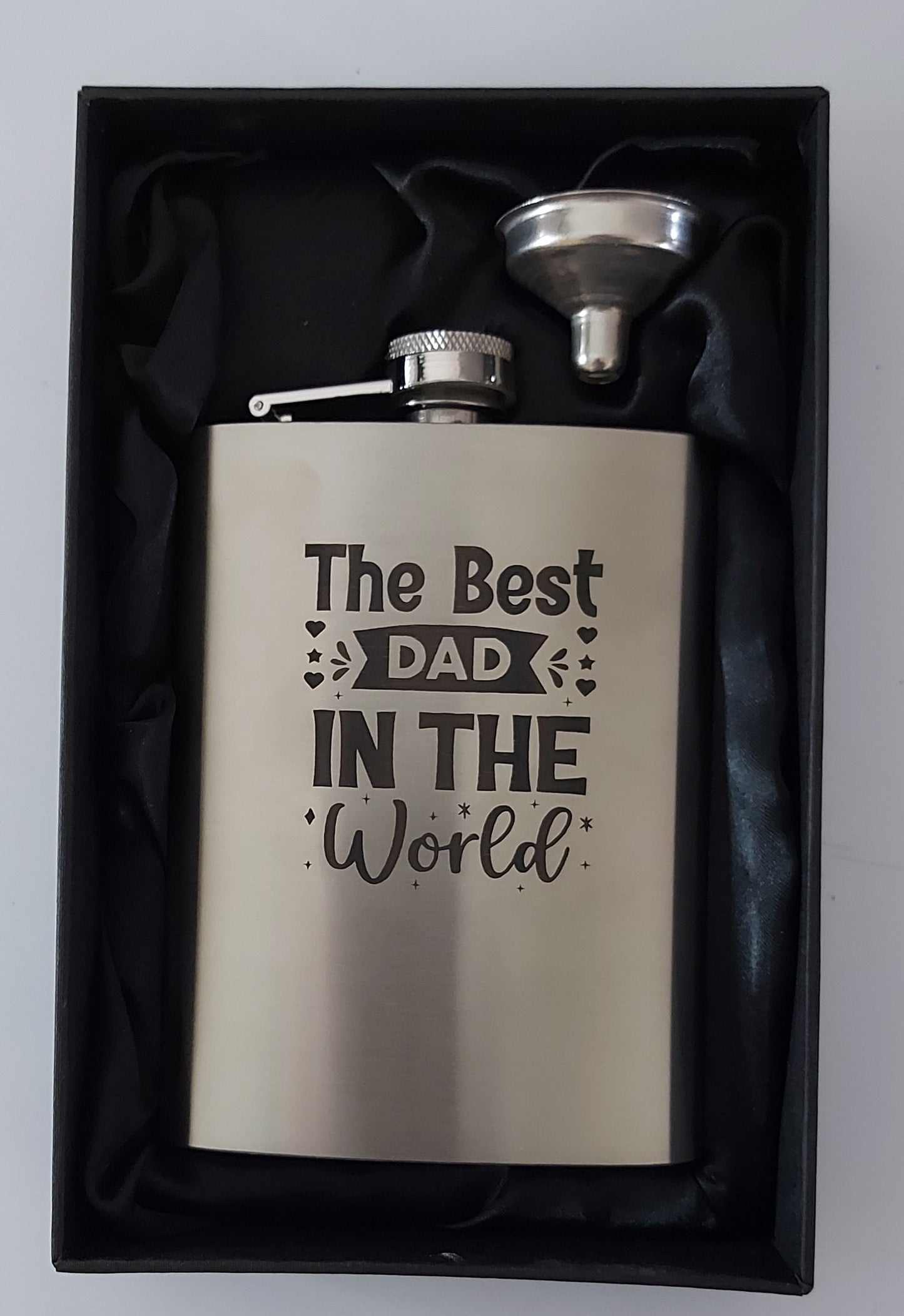 Stainless Steel Laser Engraved 8oz Hip Flask