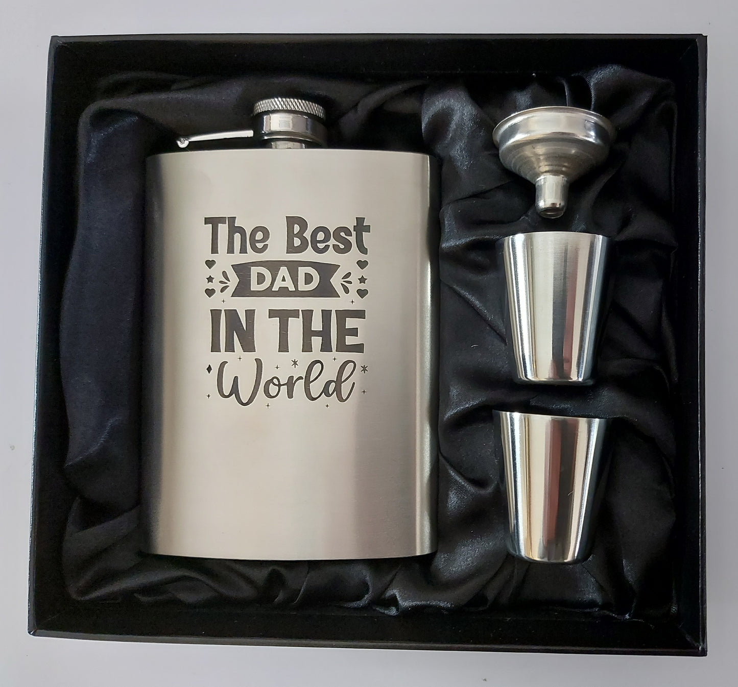 Stainless Steel Laser Engraved 8oz Hip Flask