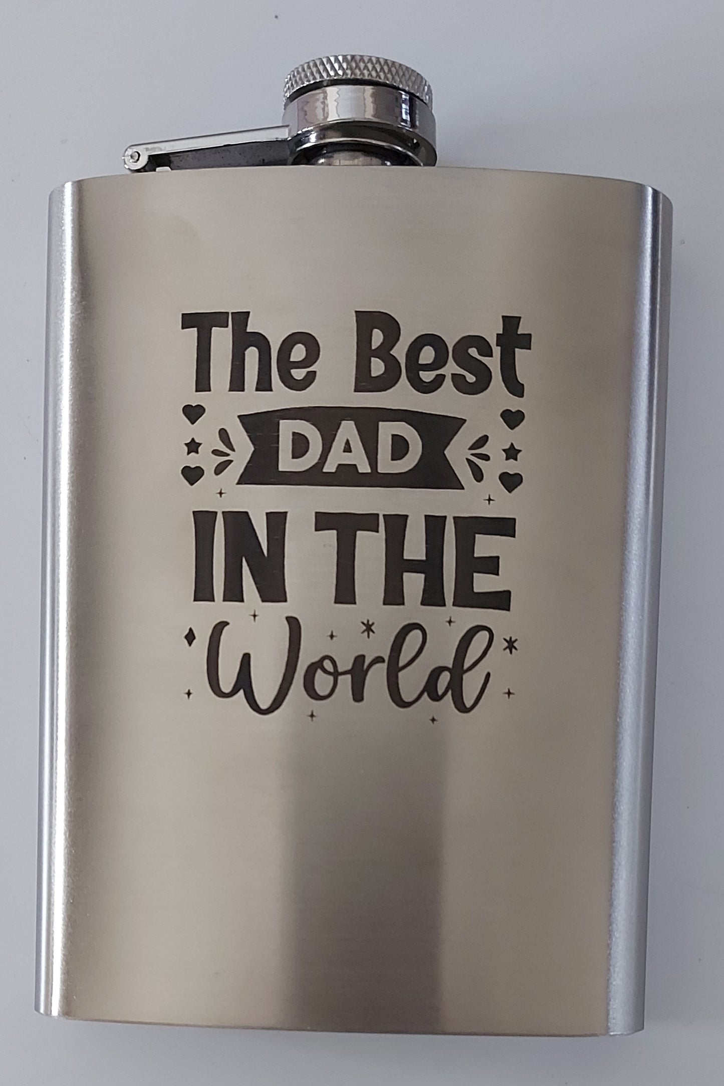 Stainless Steel Laser Engraved 8oz Hip Flask