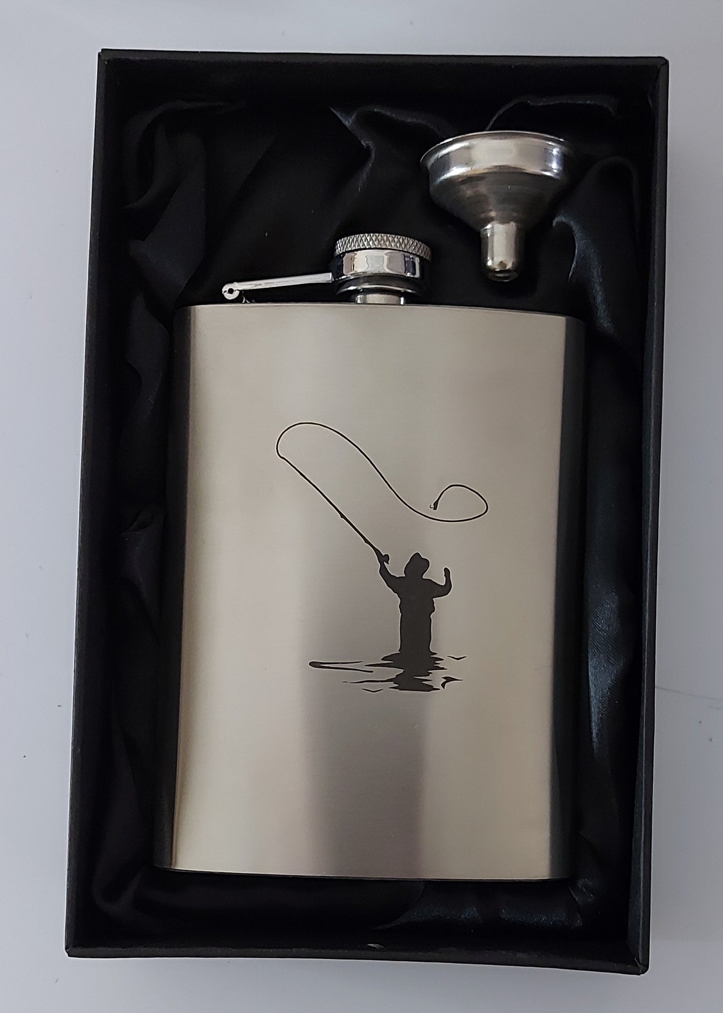 Stainless Steel Laser Engraved 8oz Hip Flask