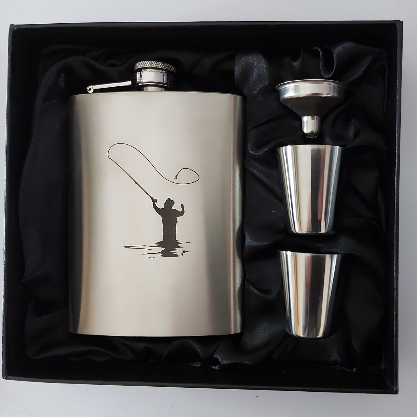 Stainless Steel Laser Engraved 8oz Hip Flask