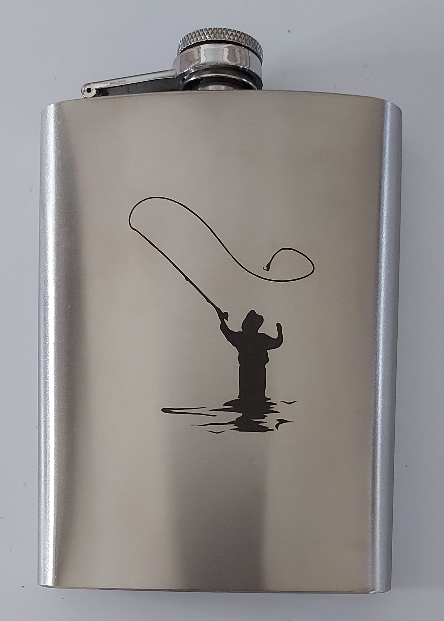 Stainless Steel Laser Engraved 8oz Hip Flask