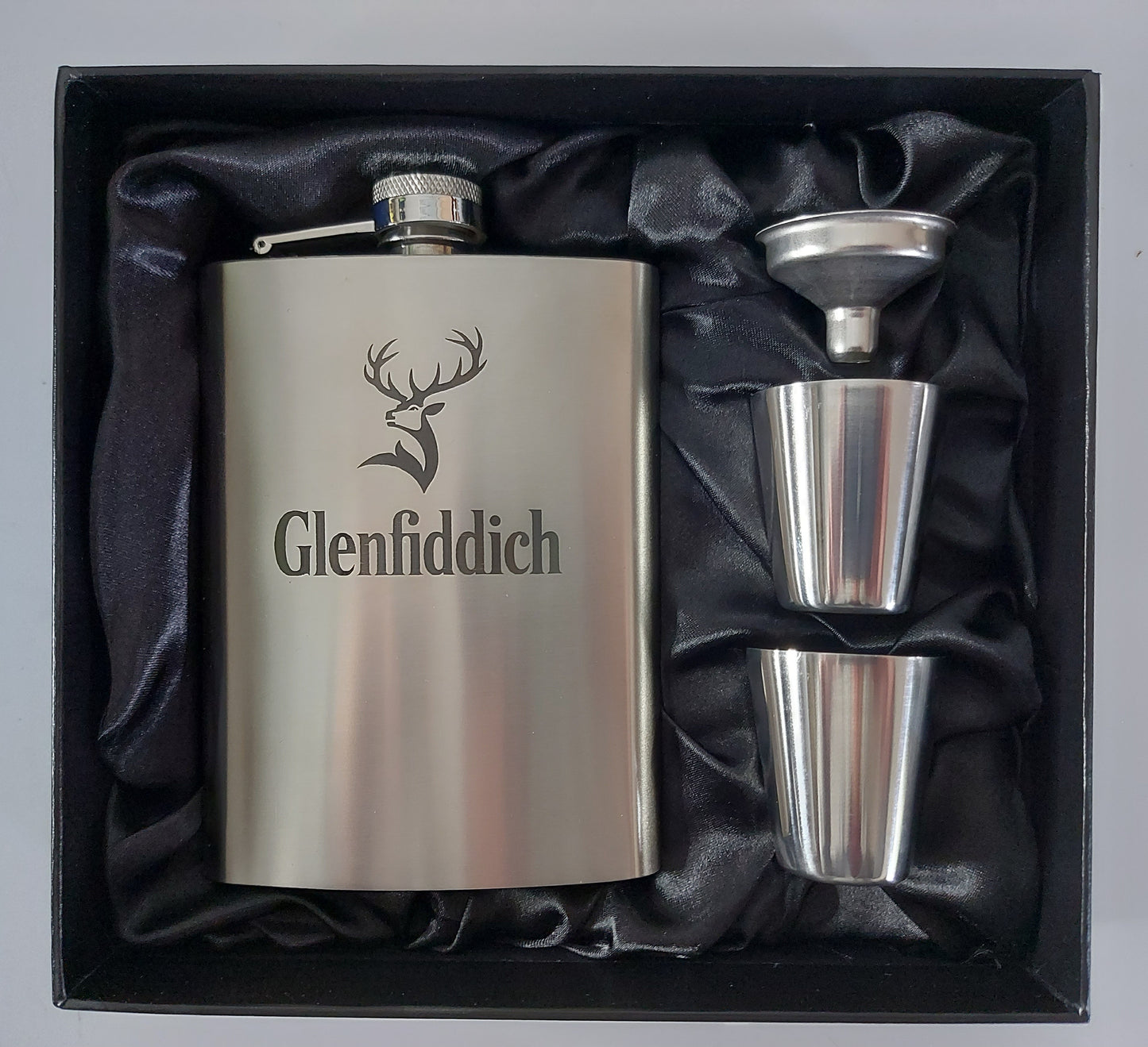 Stainless Steel Laser Engraved 8oz Hip Flask