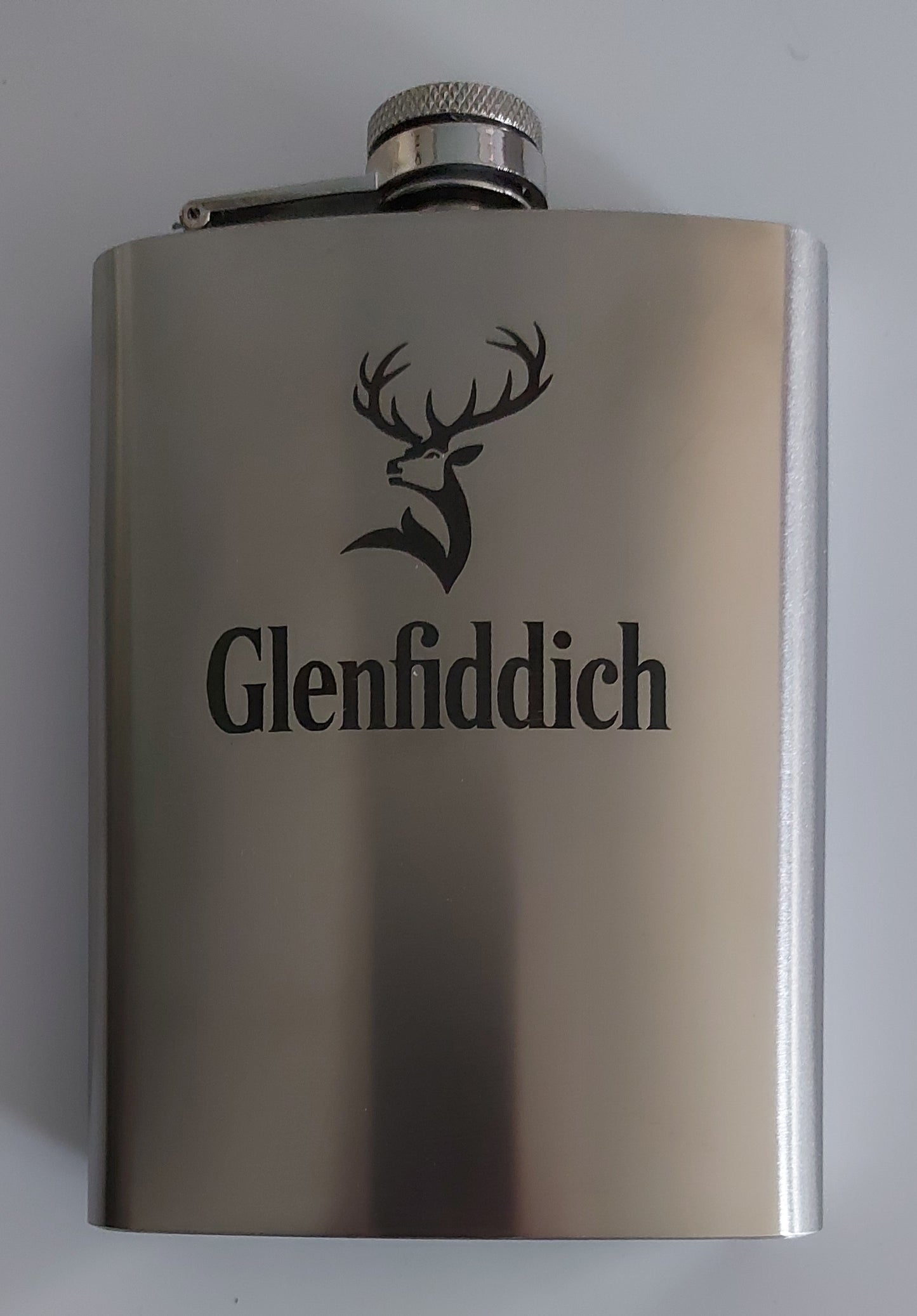 Stainless Steel Laser Engraved 8oz Hip Flask