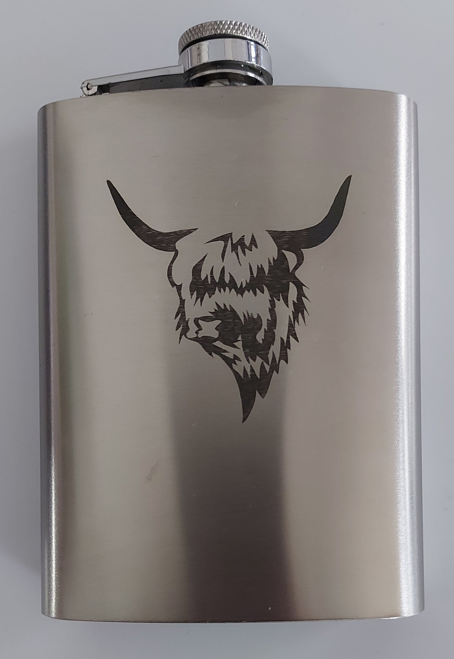 Stainless Steel Laser Engraved 8oz Hip Flask