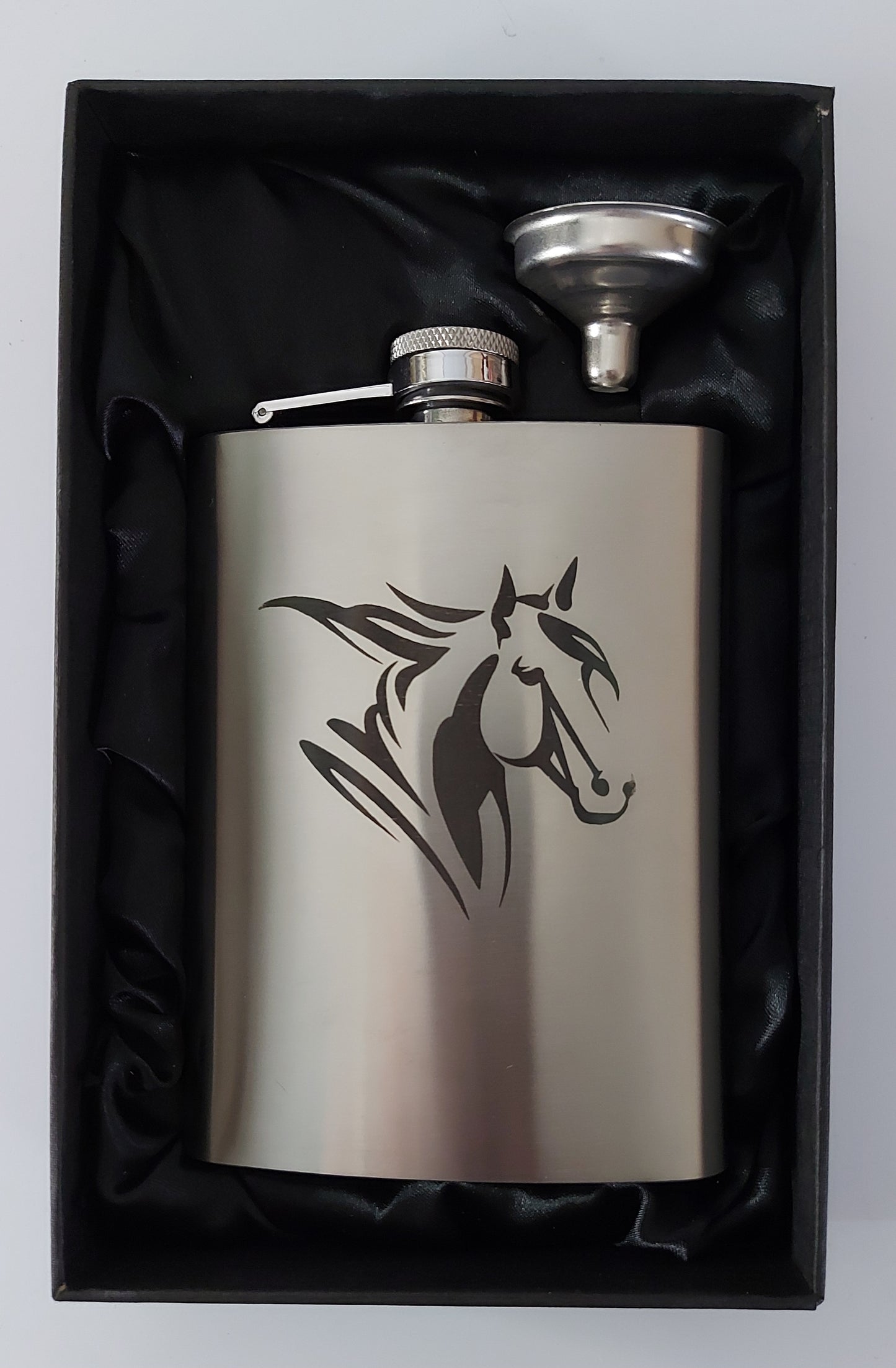 Stainless Steel Laser Engraved 8oz Hip Flask