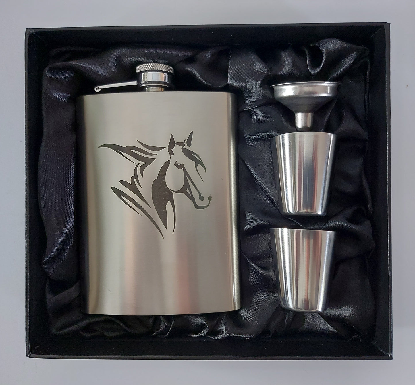 Stainless Steel Laser Engraved 8oz Hip Flask
