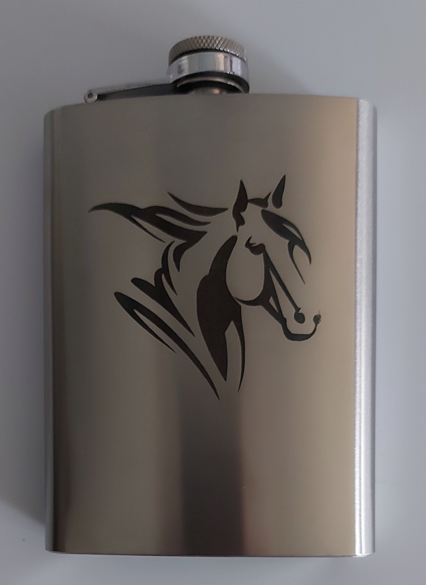Stainless Steel Laser Engraved 8oz Hip Flask