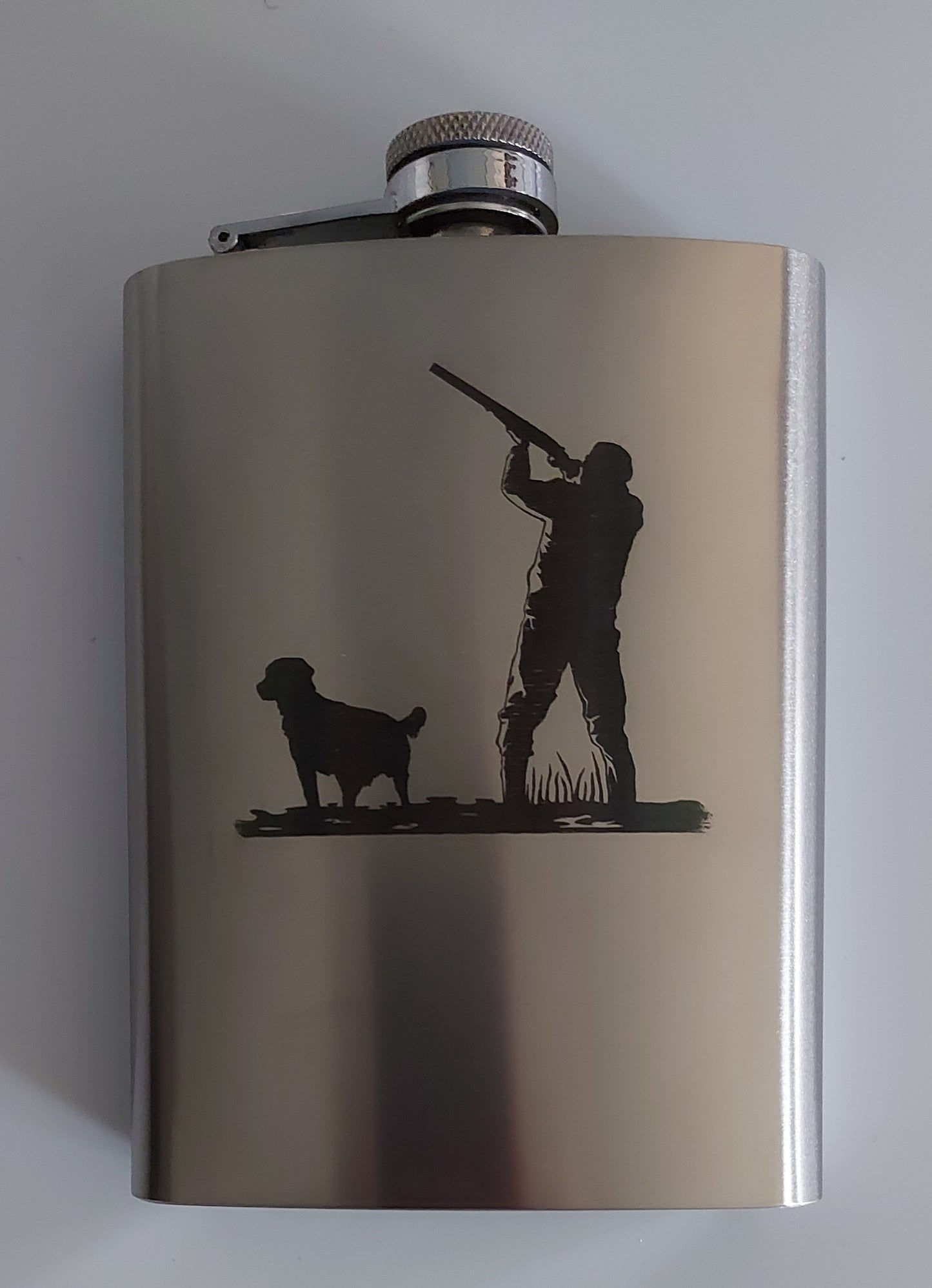 Stainless Steel Laser Engraved 8oz Hip Flask