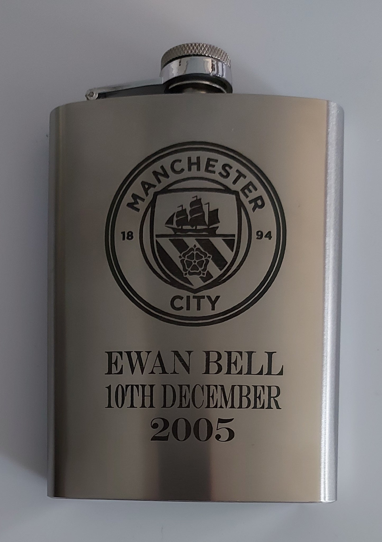 Stainless Steel Laser Engraved 8oz Hip Flask