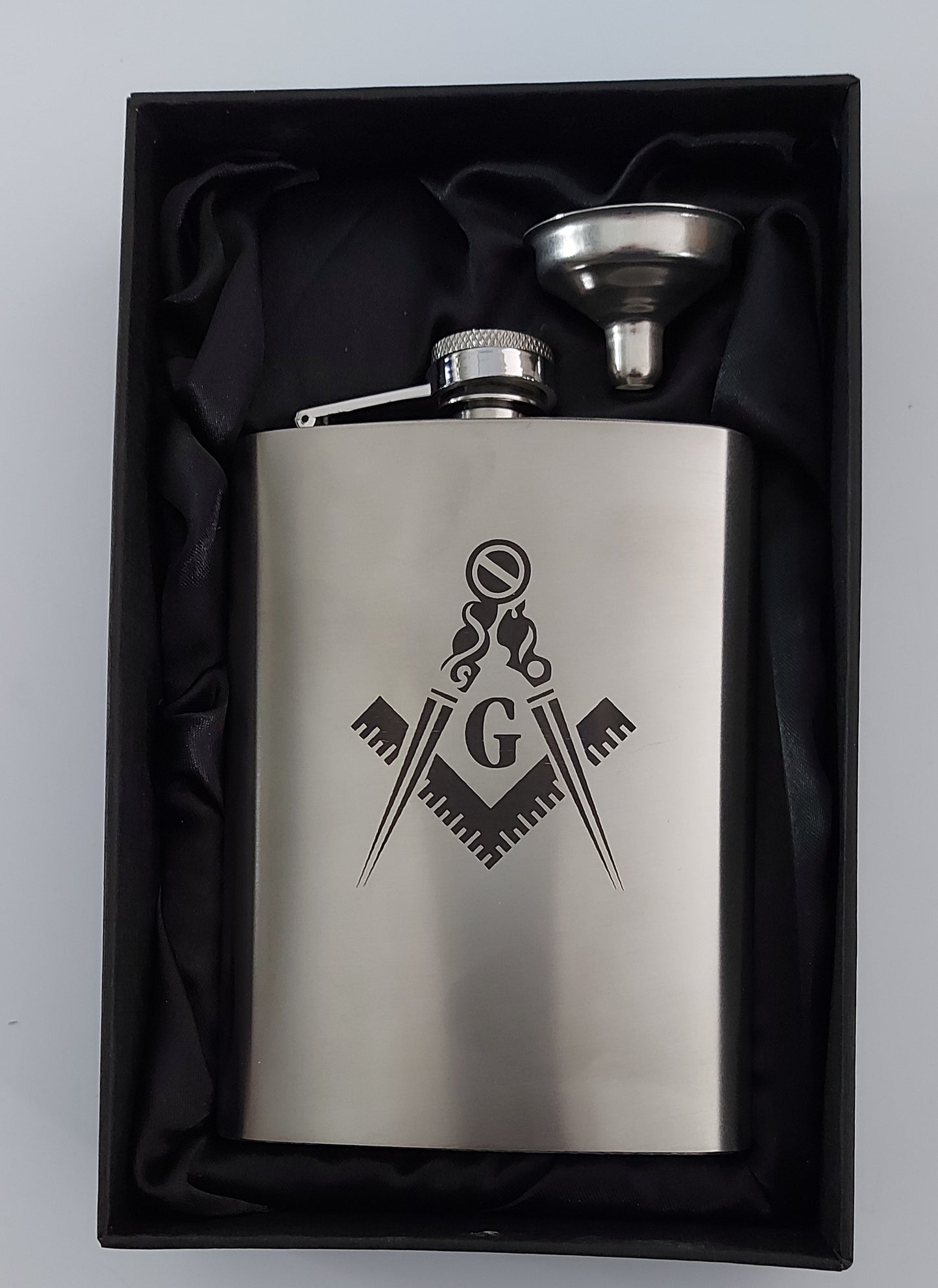 Stainless Steel Laser Engraved 8oz Hip Flask