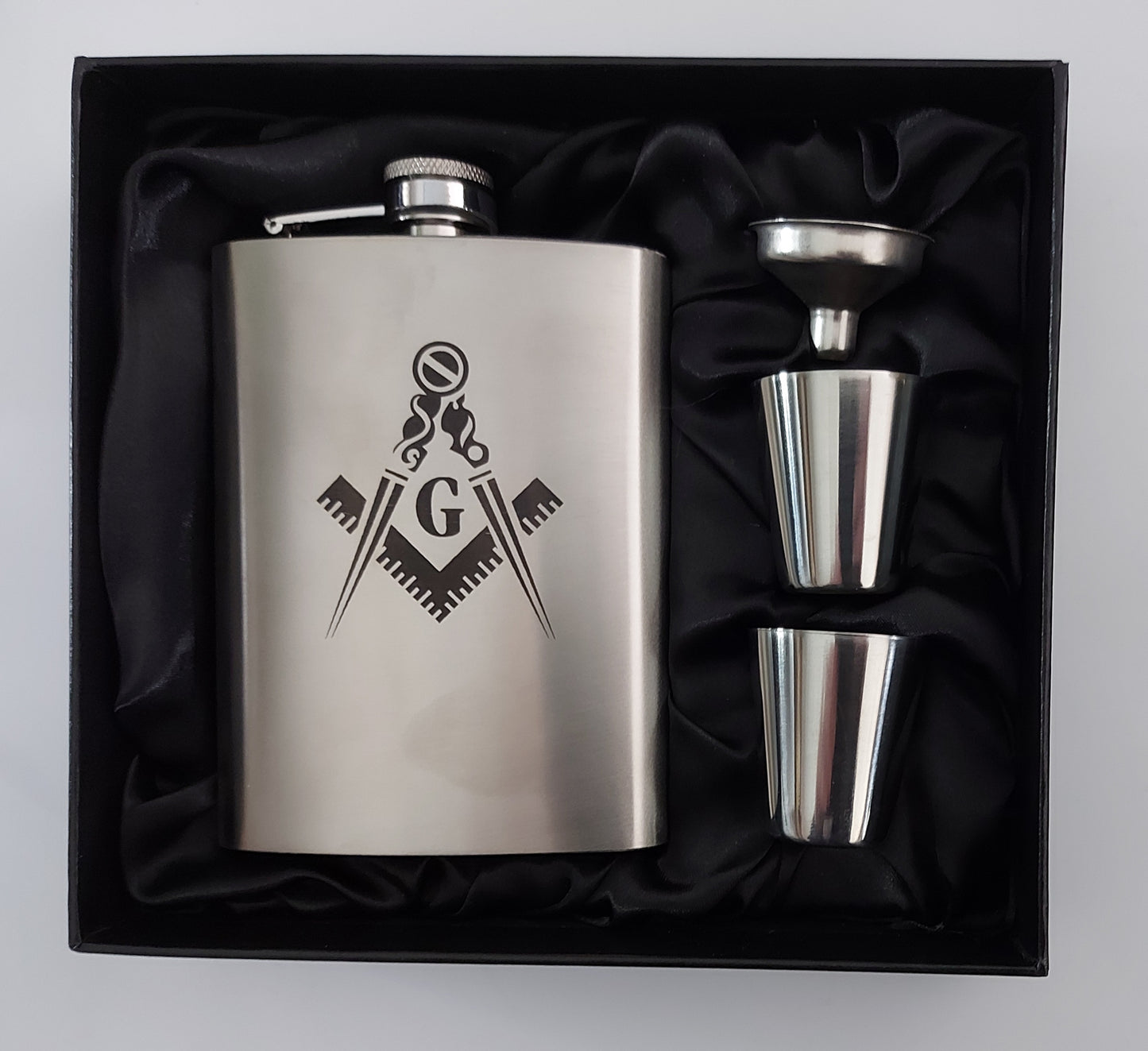 Stainless Steel Laser Engraved 8oz Hip Flask
