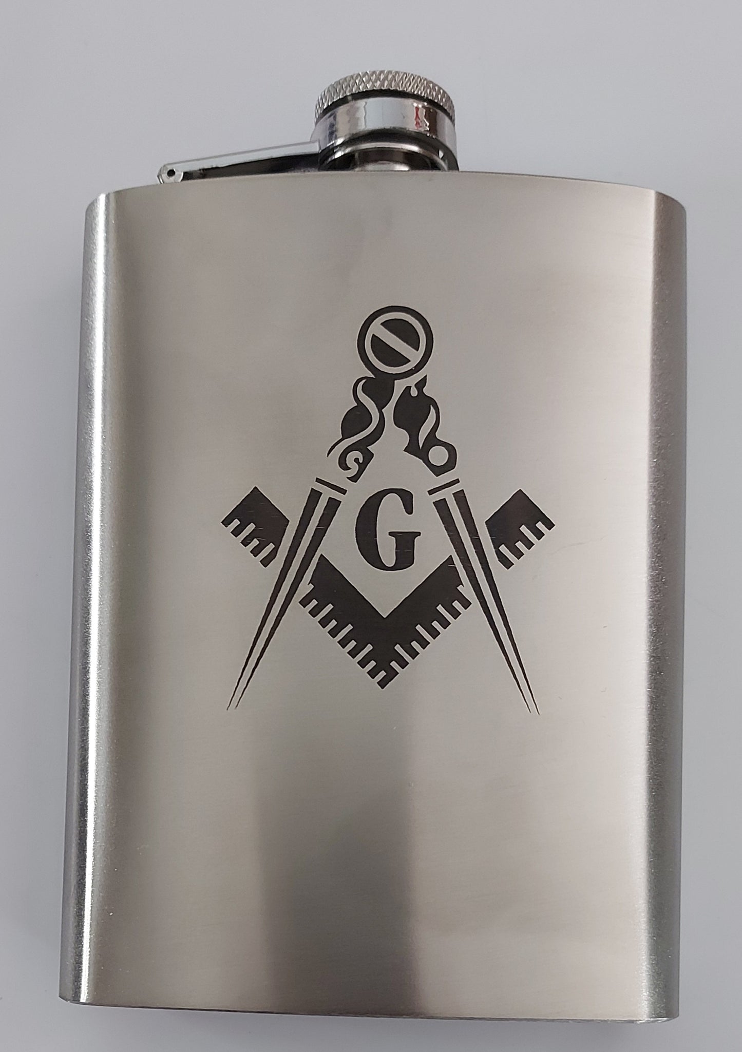 Stainless Steel Laser Engraved 8oz Hip Flask