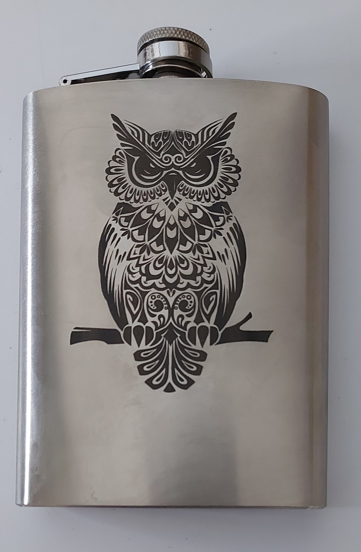 Stainless Steel Laser Engraved 8oz Hip Flask