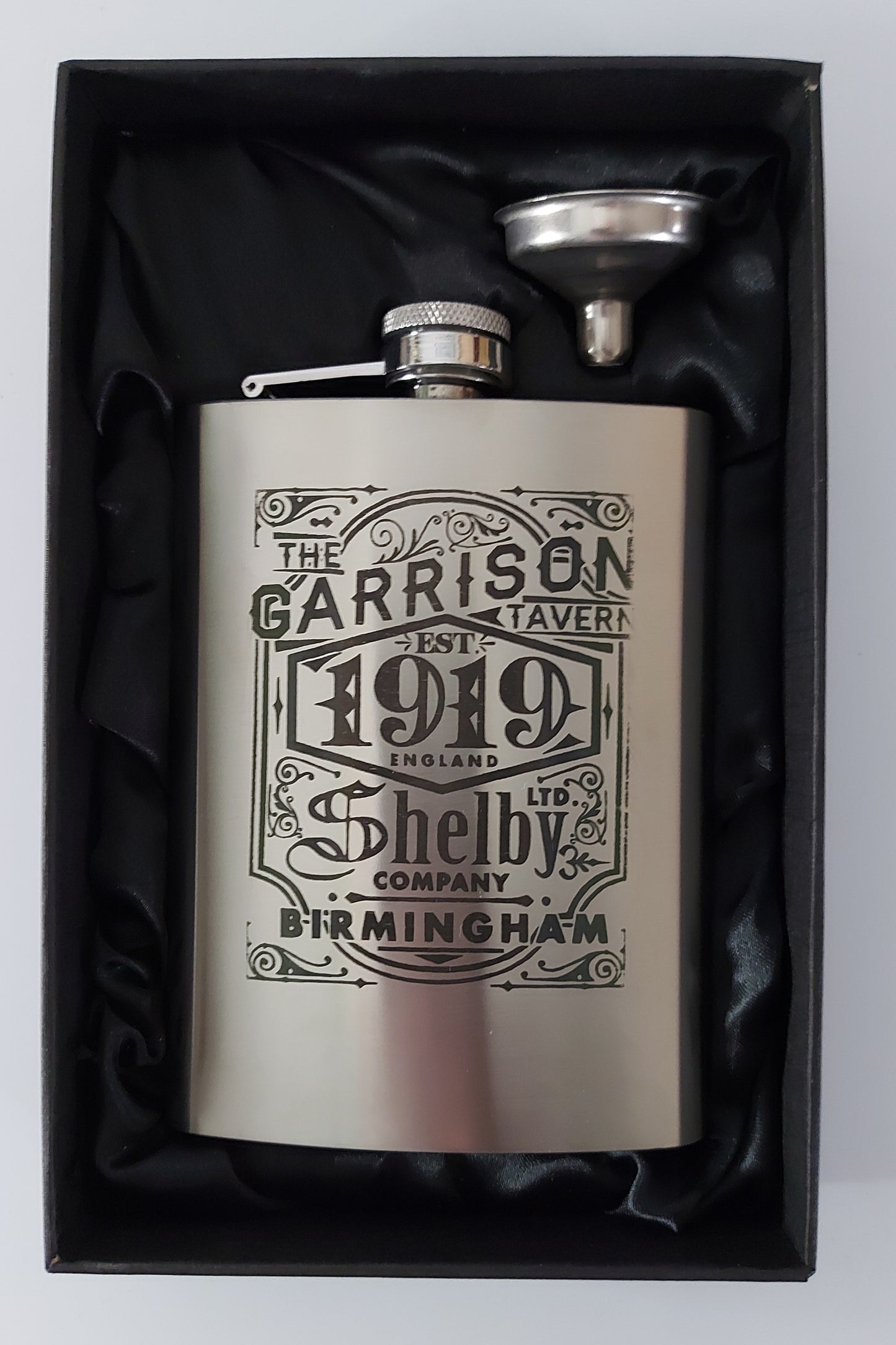 Stainless Steel Laser Engraved 8oz Hip Flask