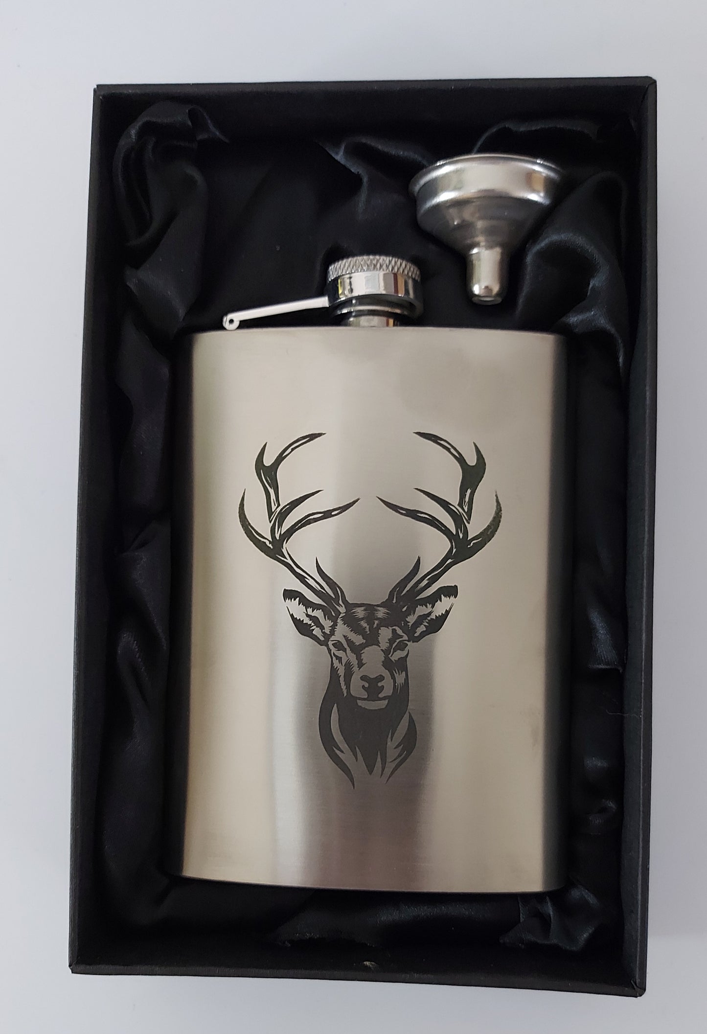 Stainless Steel Laser Engraved 8oz Hip Flask