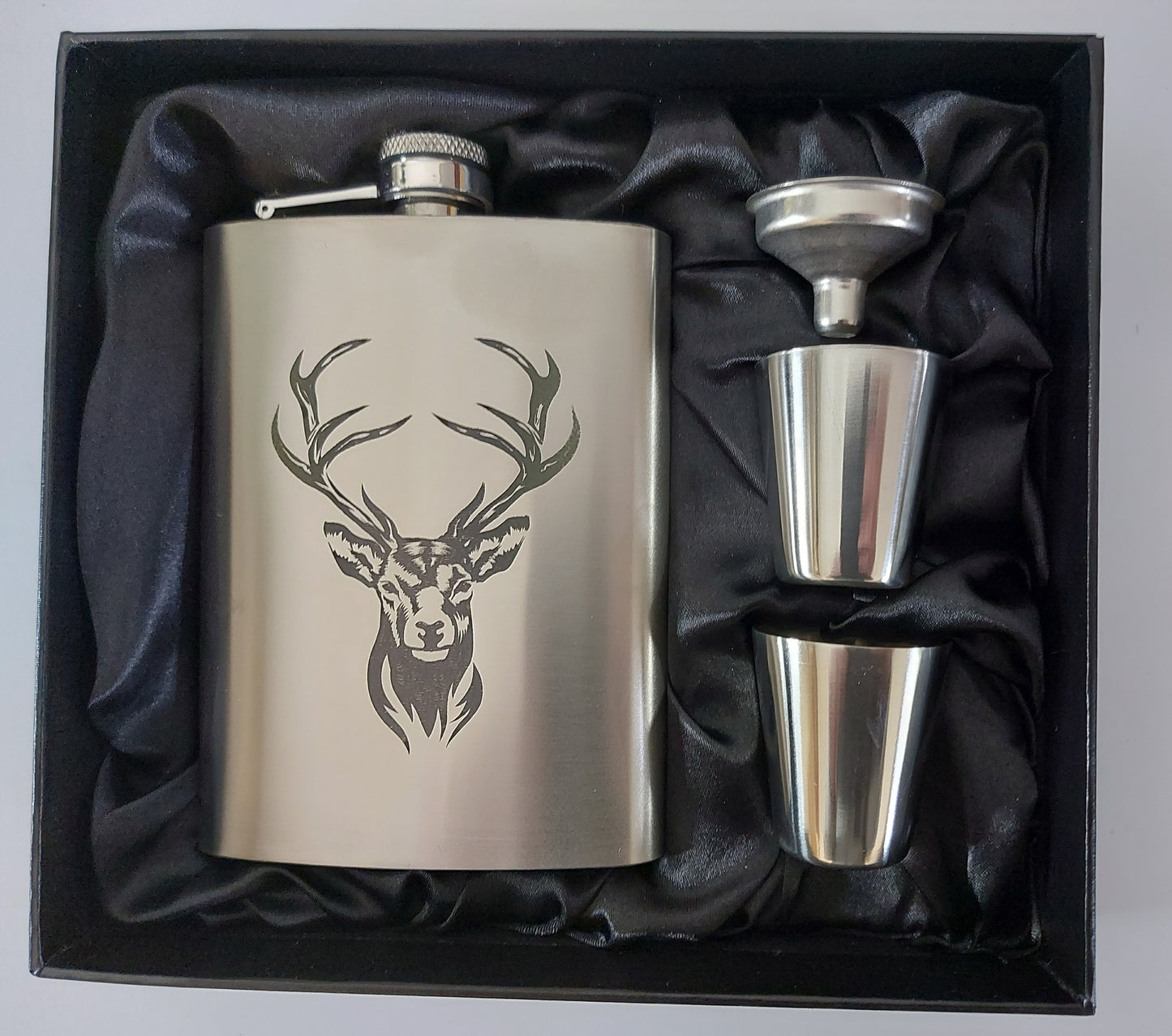 Stainless Steel Laser Engraved 8oz Hip Flask