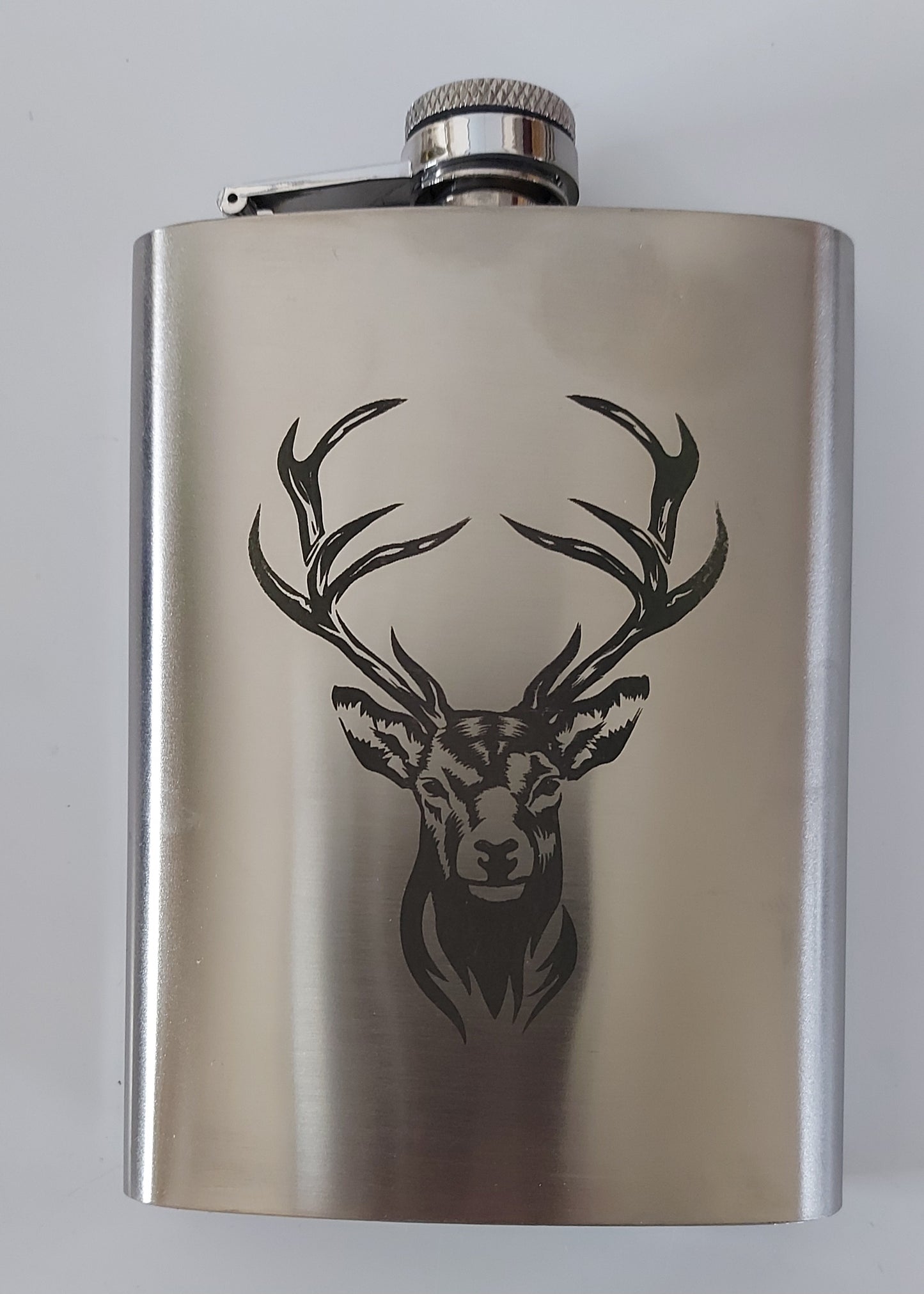 Stainless Steel Laser Engraved 8oz Hip Flask