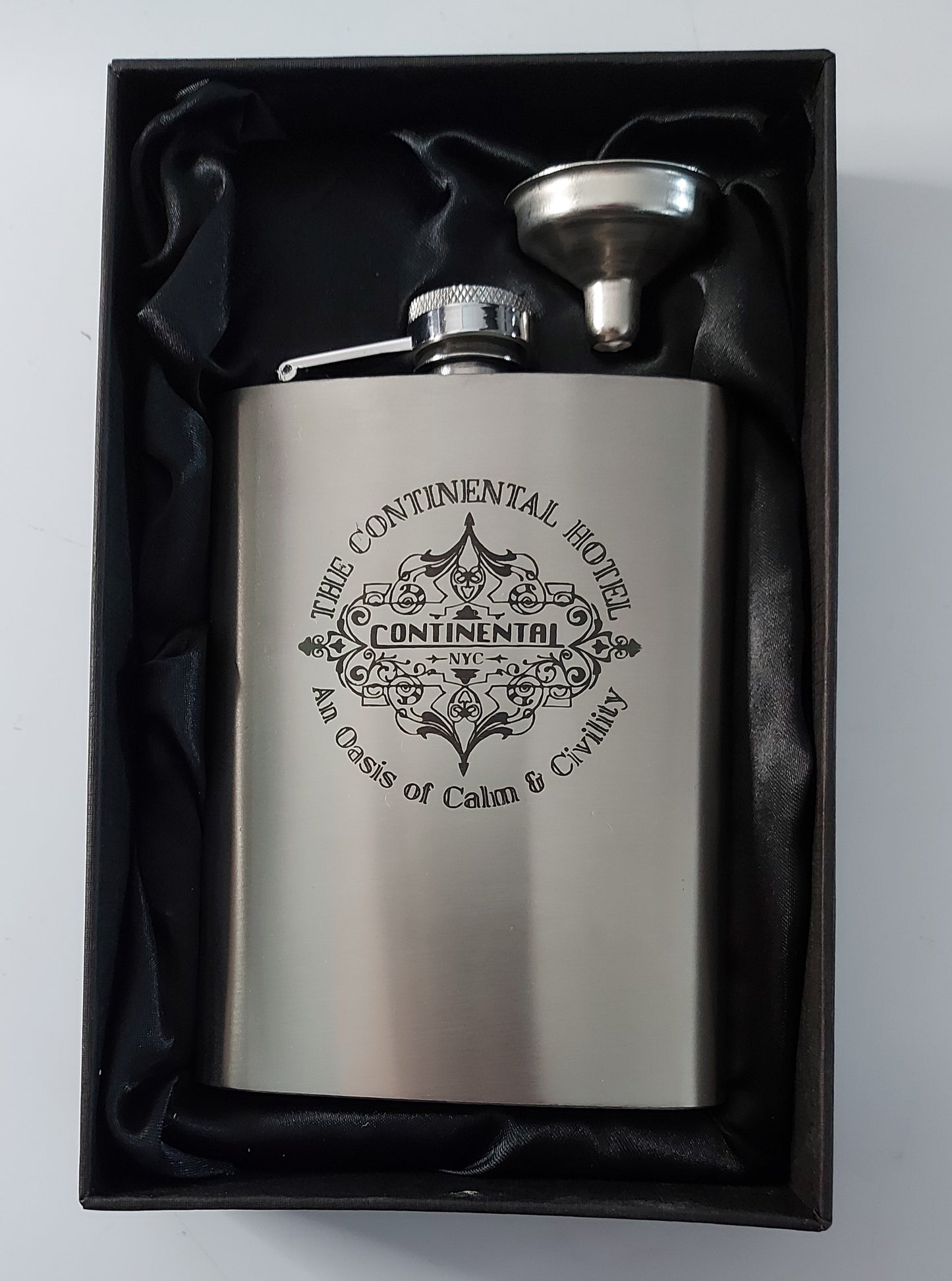 Stainless Steel Laser Engraved 8oz Hip Flask