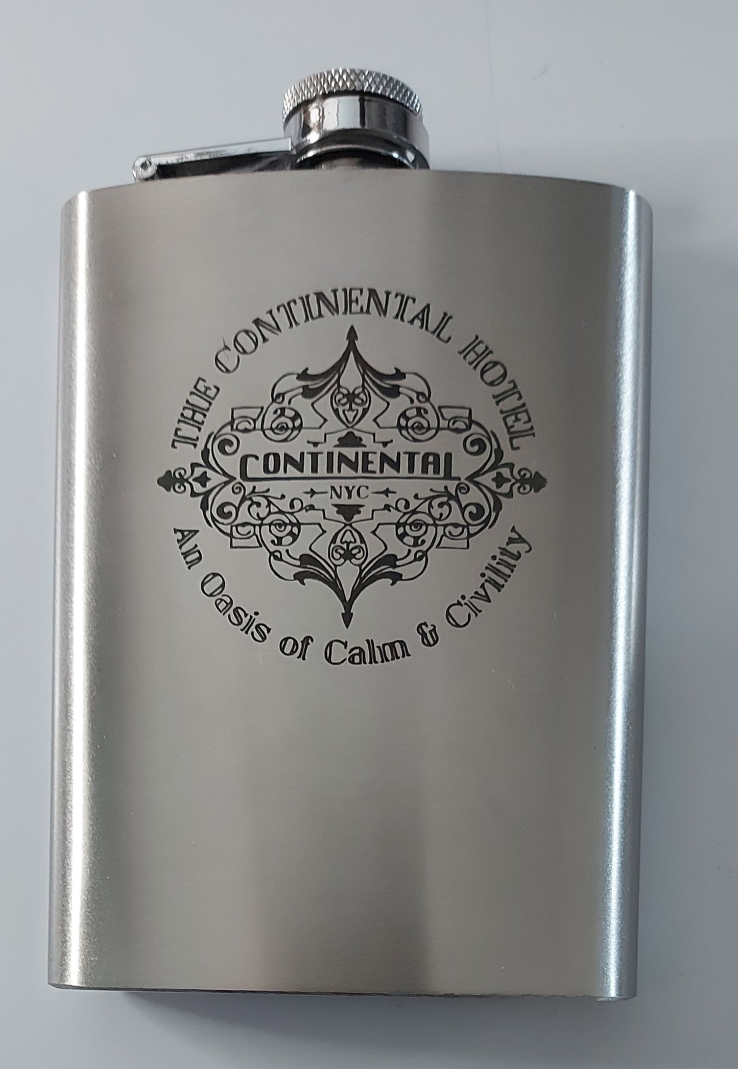 Stainless Steel Laser Engraved 8oz Hip Flask