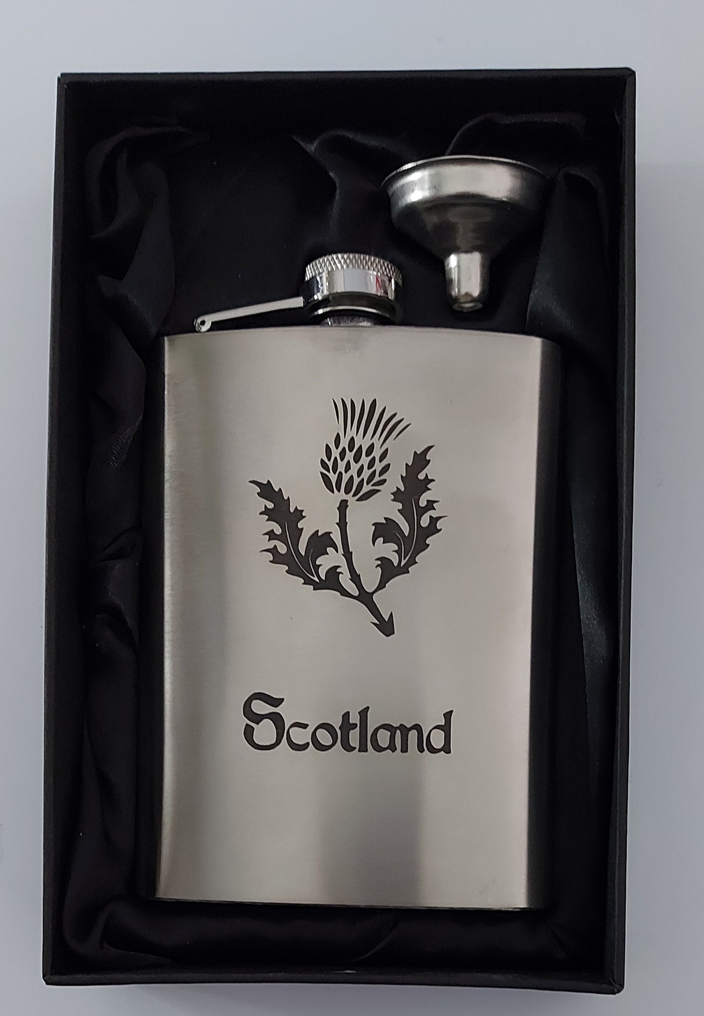 Stainless Steel Laser Engraved 8oz Hip Flask