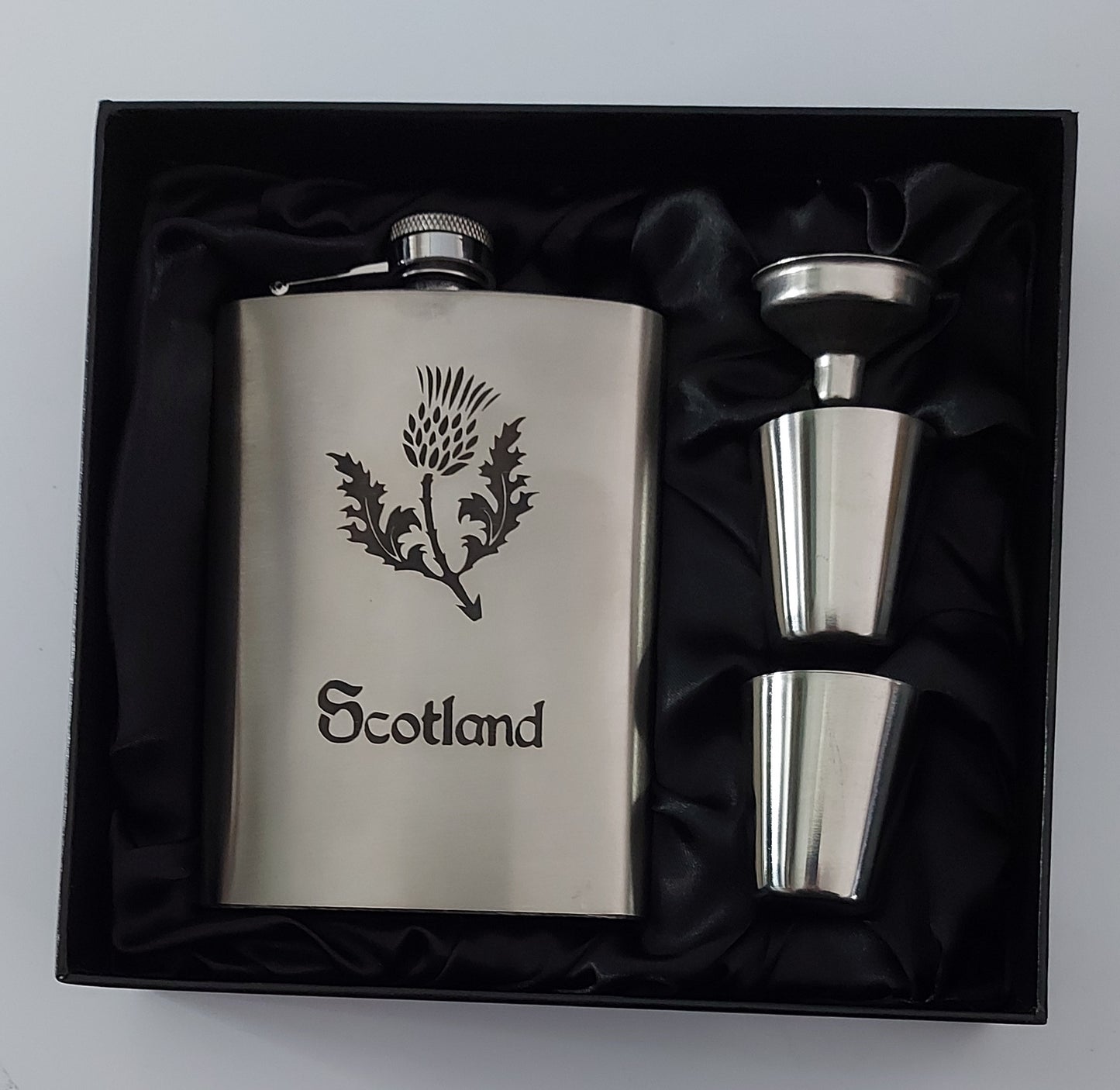 Stainless Steel Laser Engraved 8oz Hip Flask