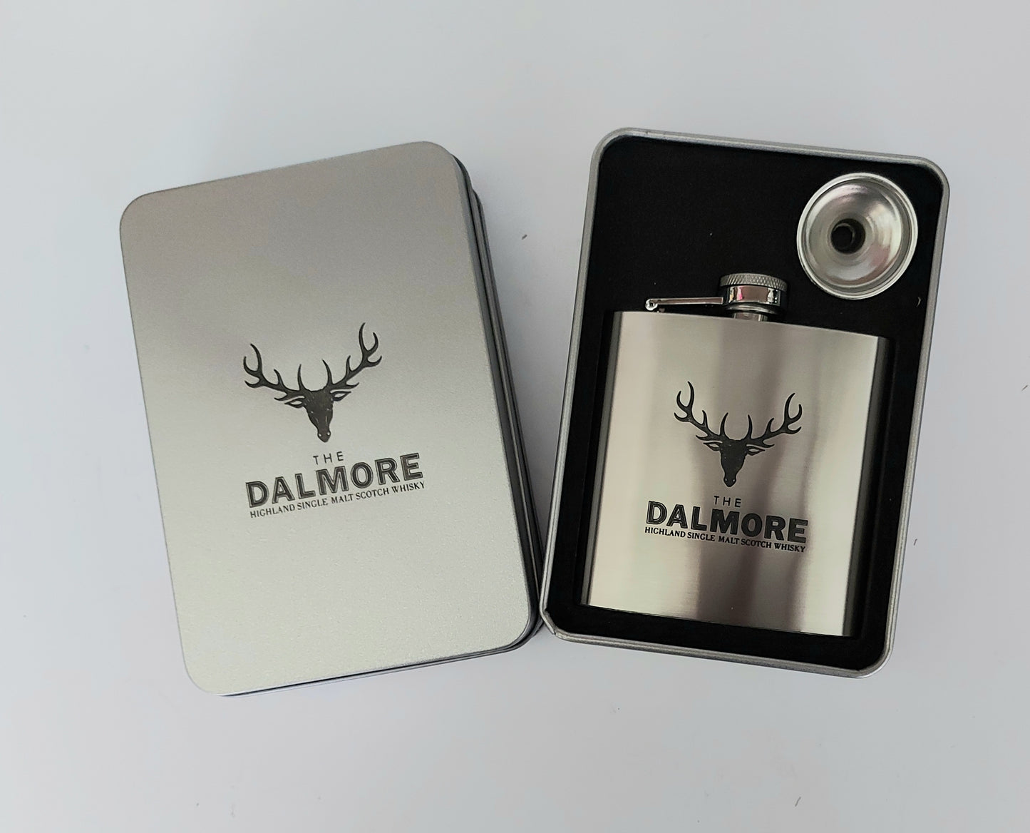 Stunning Laser Engraved 6oz Hip Flask –  In Tin Gift Box