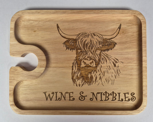 Laser Engraved Wine And Nibbles Board