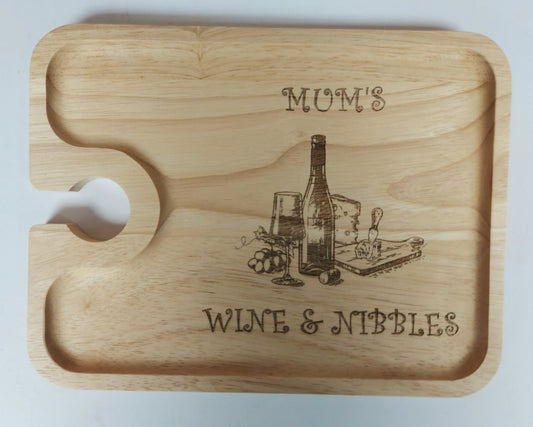 LASER ENGRAVED WINE AND NIBBLES BOARD