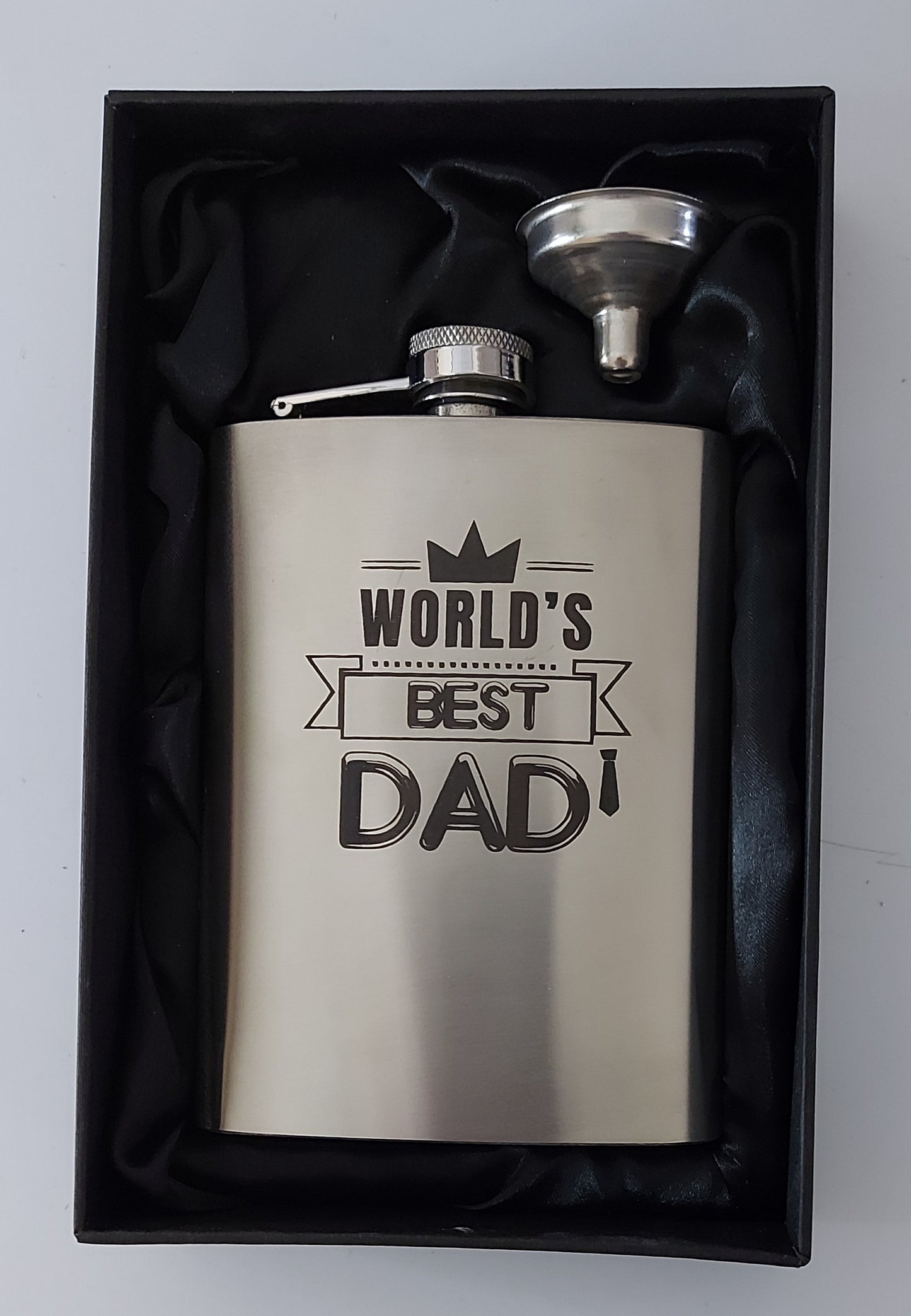 Stainless Steel Laser Engraved 8oz Hip Flask