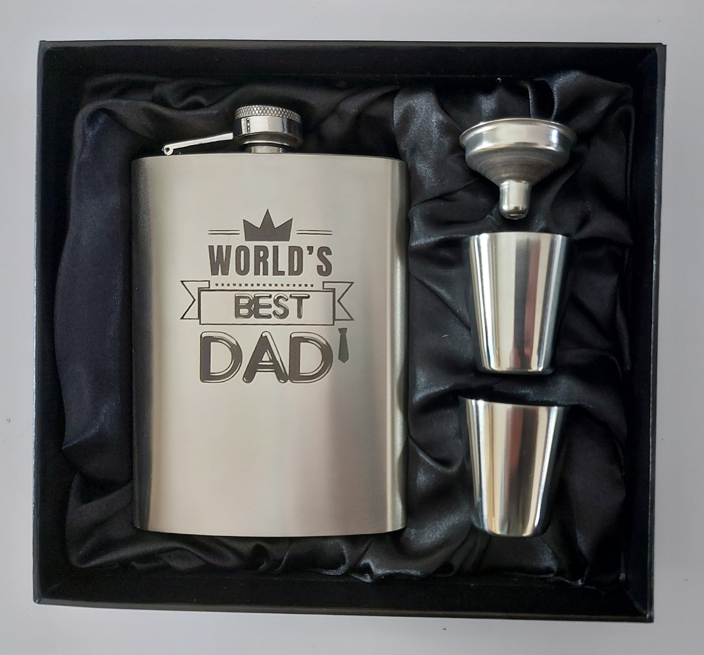 Stainless Steel Laser Engraved 8oz Hip Flask
