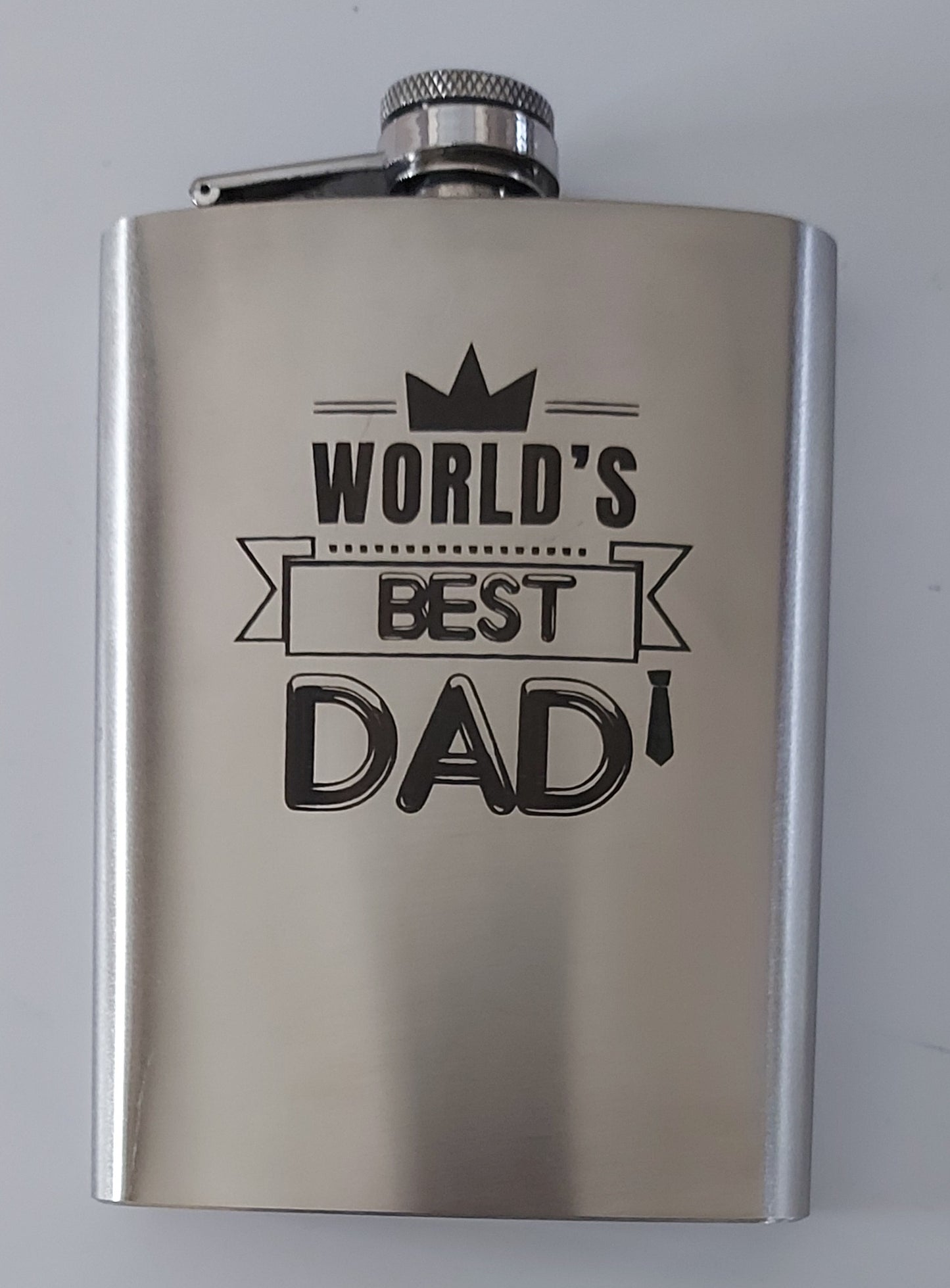 Stainless Steel Laser Engraved 8oz Hip Flask